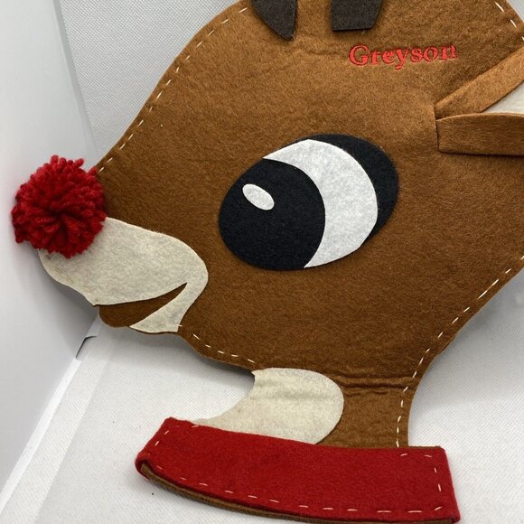 Pottery Barn Kids Rudolph the Red Nosed Reindeer Chair Backer Felt Greyson - Picture 10 of 12